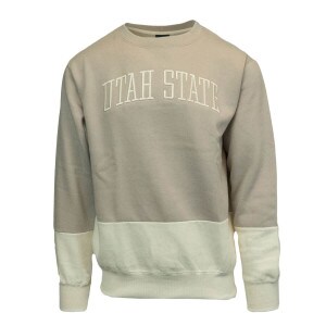 Utah State Tan Colorblock Sweatshirt Crew
